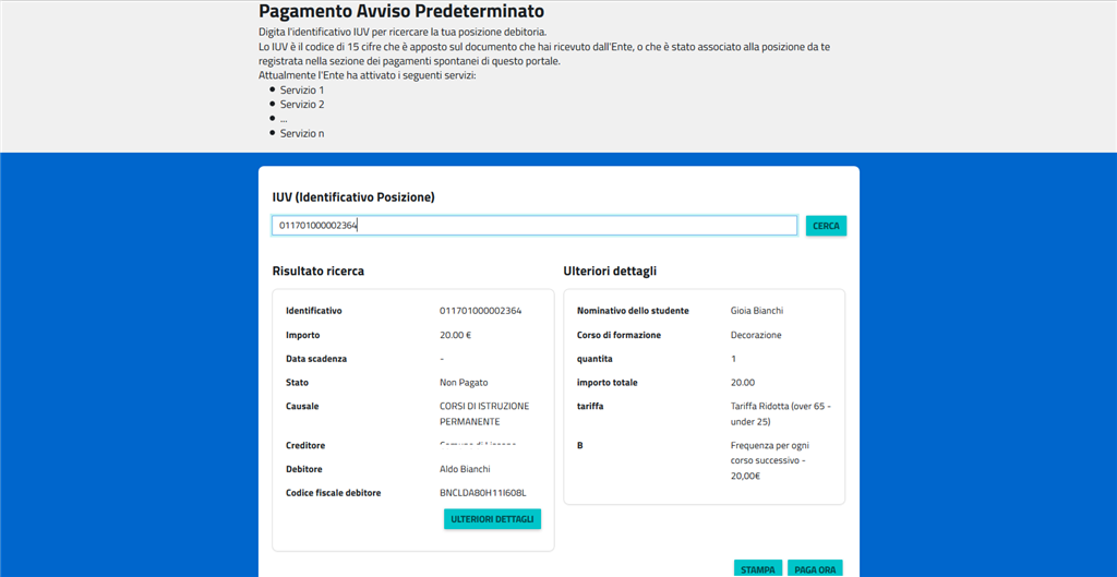 Ricerca Predeterminato